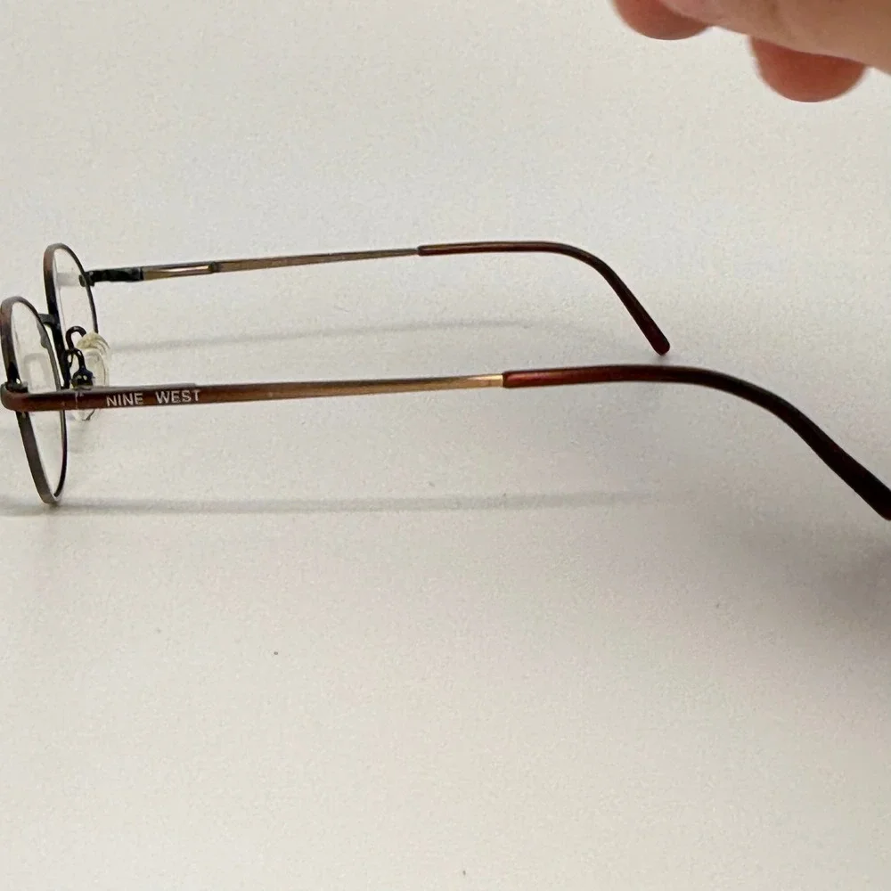 Nine West 104 0P4B Bronze Oval Metal Eyeglasses Frames 46-19-125 Vintage Style